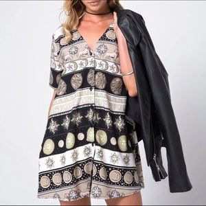 Motel Rocks Swing Dress Sun Moon Eclipse